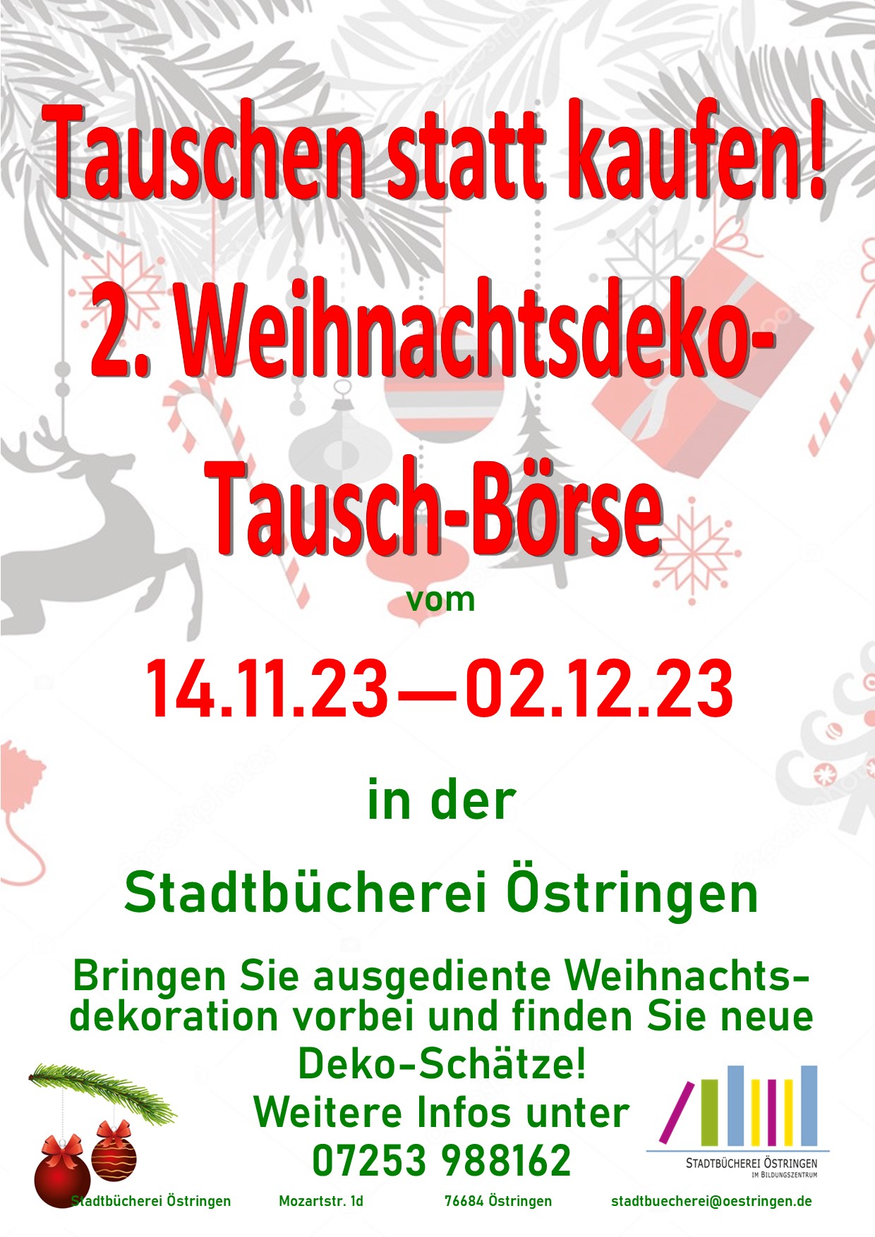 Plakat Weihnachtsdeko-Tauschbörse
